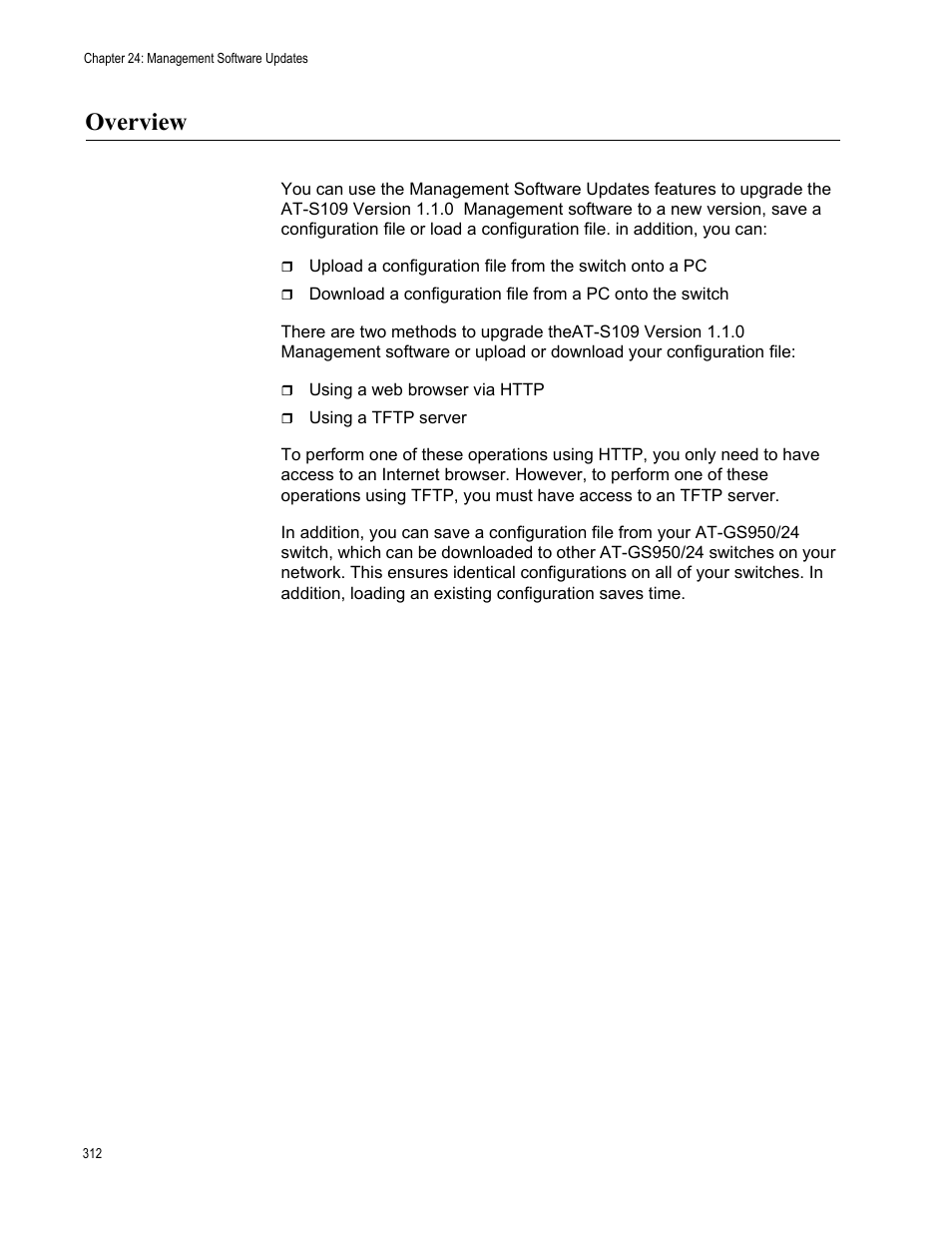 Overview | Allied Telesis AT-GS950/24 User Manual | Page 312 / 366