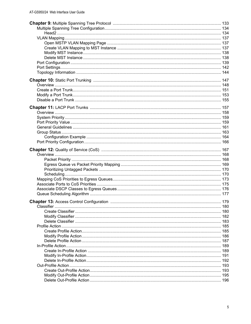 Allied Telesis AT-GS950/24 User Manual | Page 5 / 366