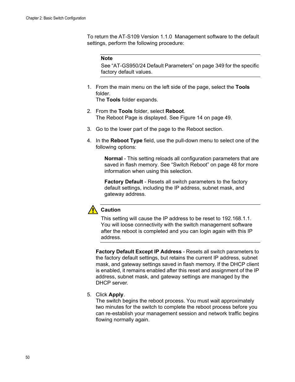 Allied Telesis AT-GS950/24 User Manual | Page 50 / 366