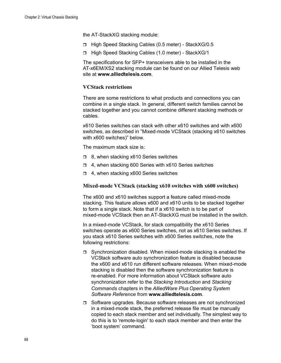 Allied Telesis x610 Series Layer 3 User Manual | Page 68 / 128