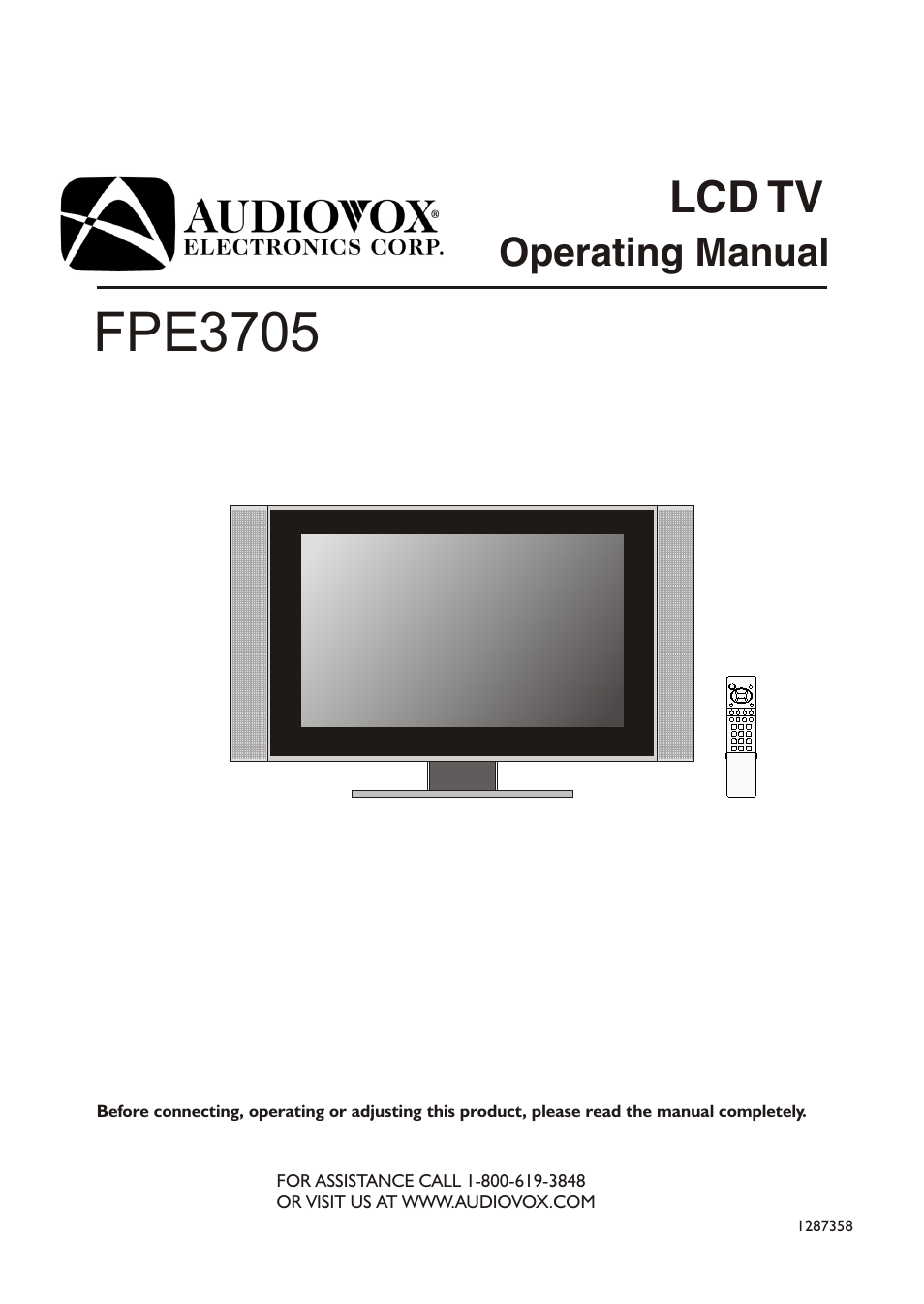 Audiovox FPE3705 User Manual | 45 pages