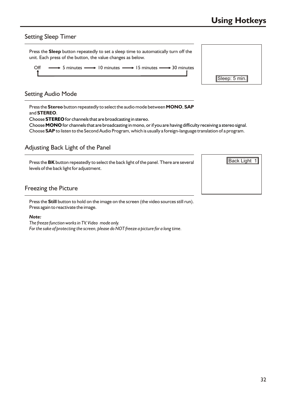 Using hotkeys | Audiovox FPE3705 User Manual | Page 35 / 45