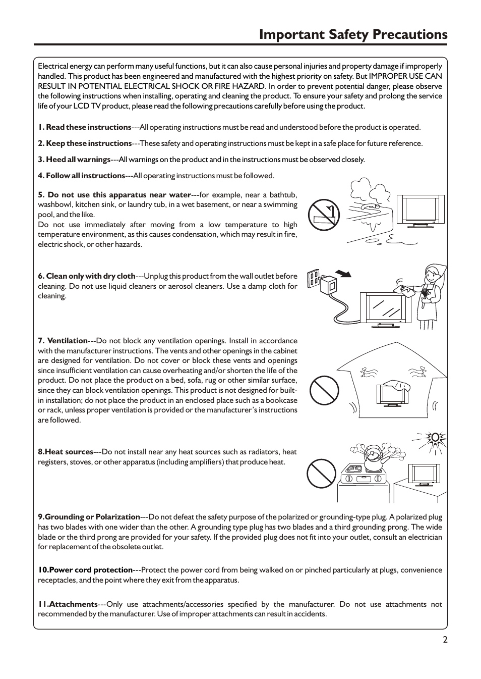 Important safety precautions | Audiovox FPE3705 User Manual | Page 5 / 45