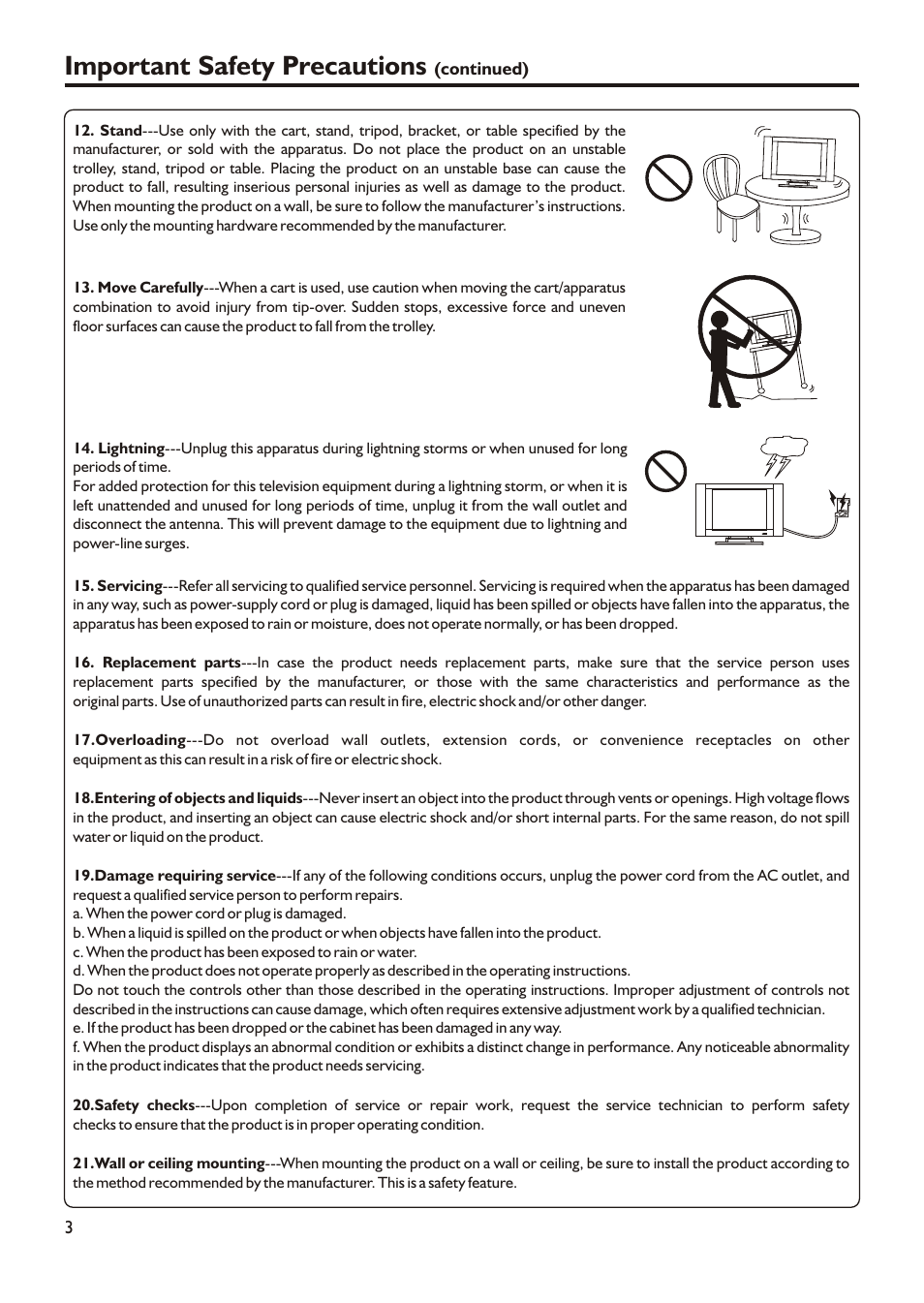 Important safety precautions | Audiovox FPE3705 User Manual | Page 6 / 45