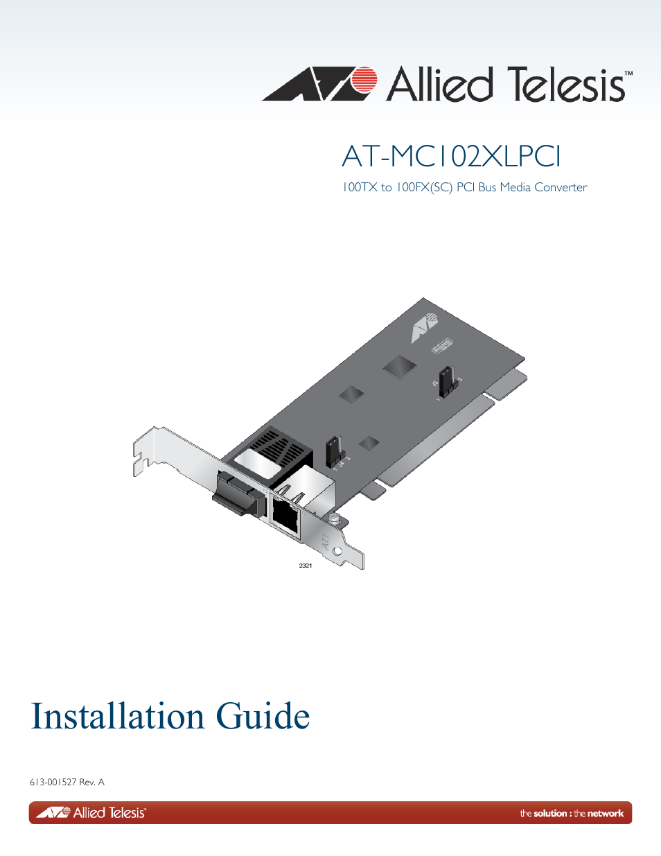 Allied Telesis AT-MC102XLPCI User Manual | 42 pages