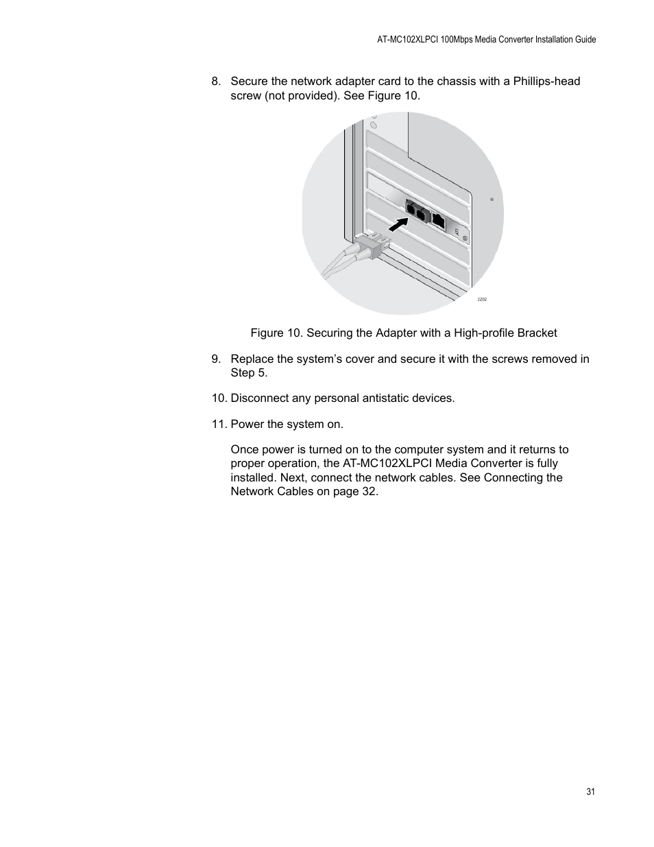 Allied Telesis AT-MC102XLPCI User Manual | Page 31 / 42