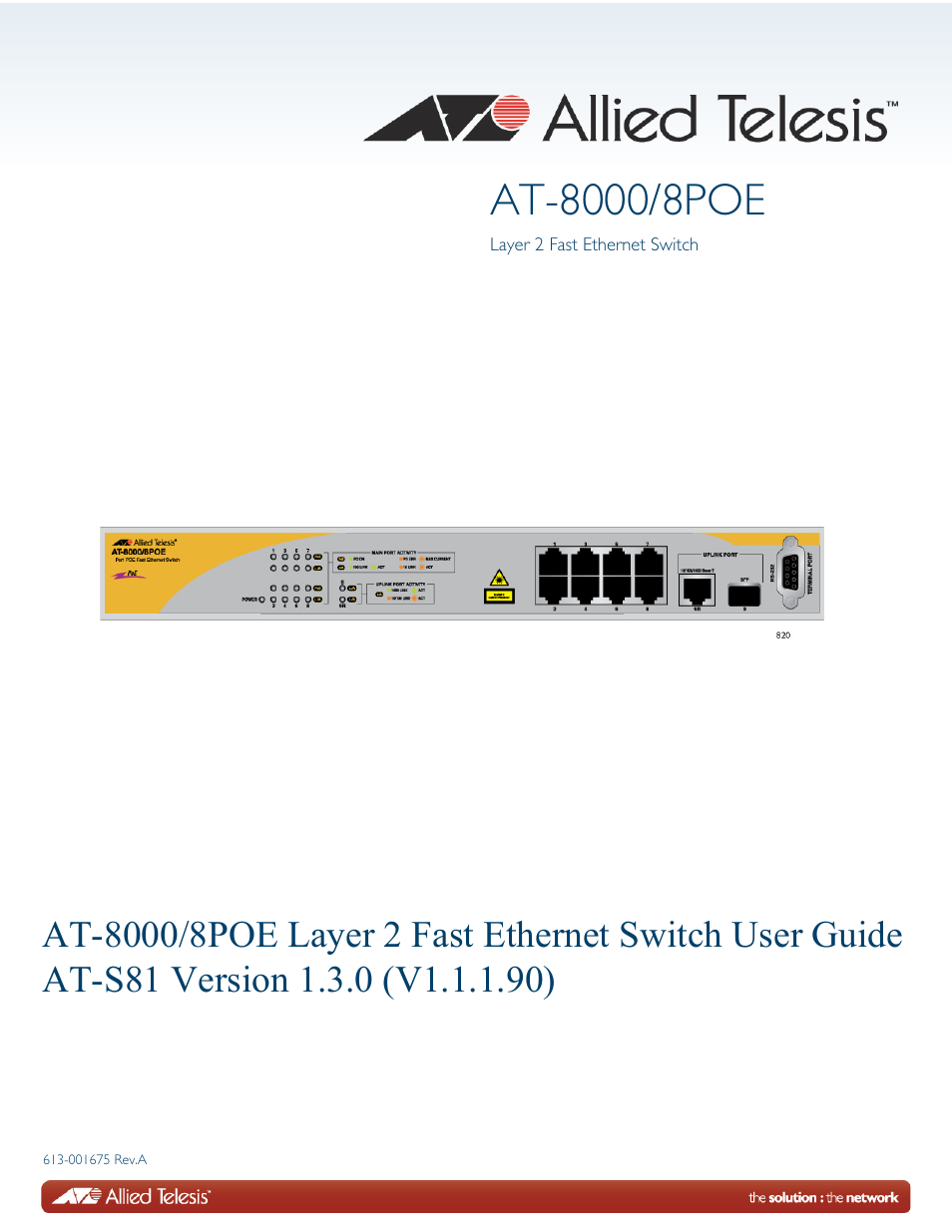Allied Telesis AT 8000/8POE User Manual | 360 pages