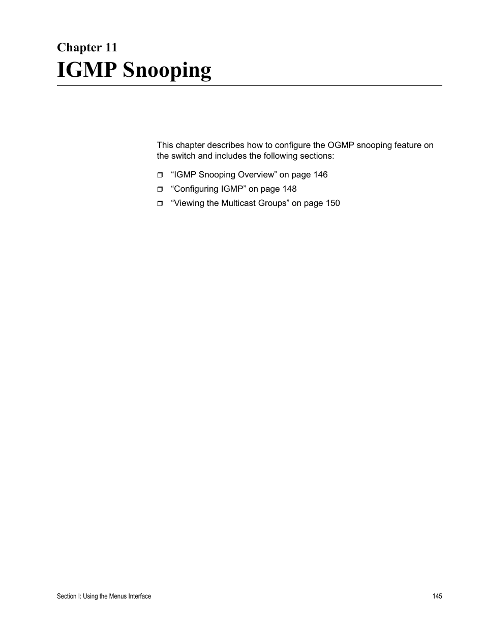 Chapter 11, Igmp snooping | Allied Telesis AT 8000/8POE User Manual | Page 145 / 360