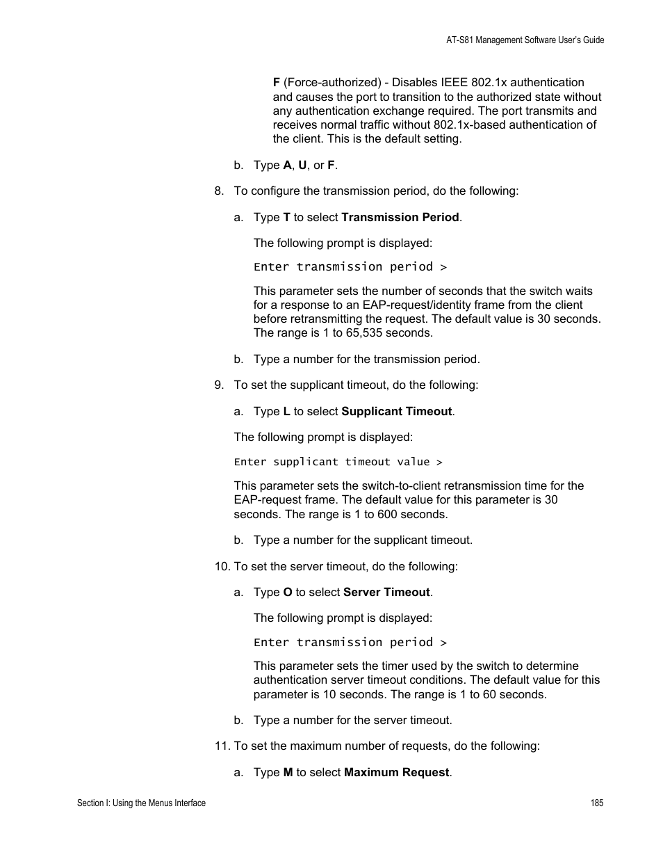Allied Telesis AT 8000/8POE User Manual | Page 185 / 360