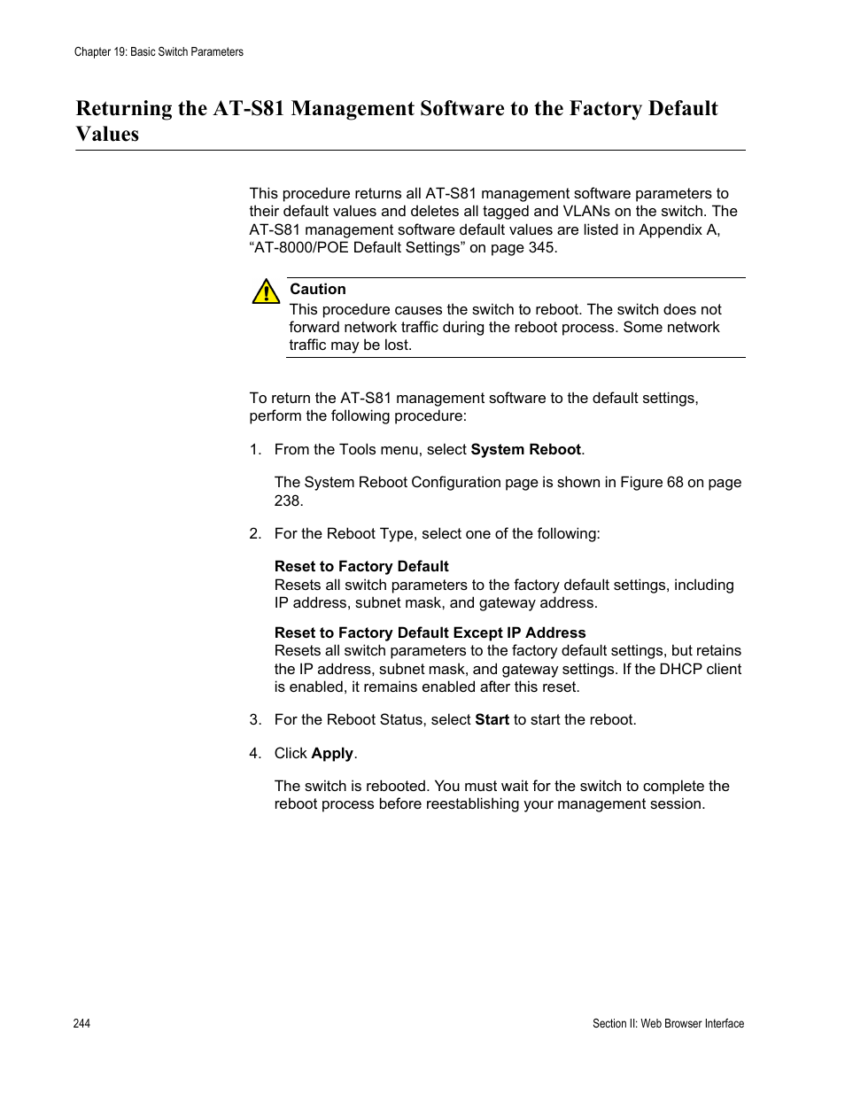 Allied Telesis AT 8000/8POE User Manual | Page 244 / 360