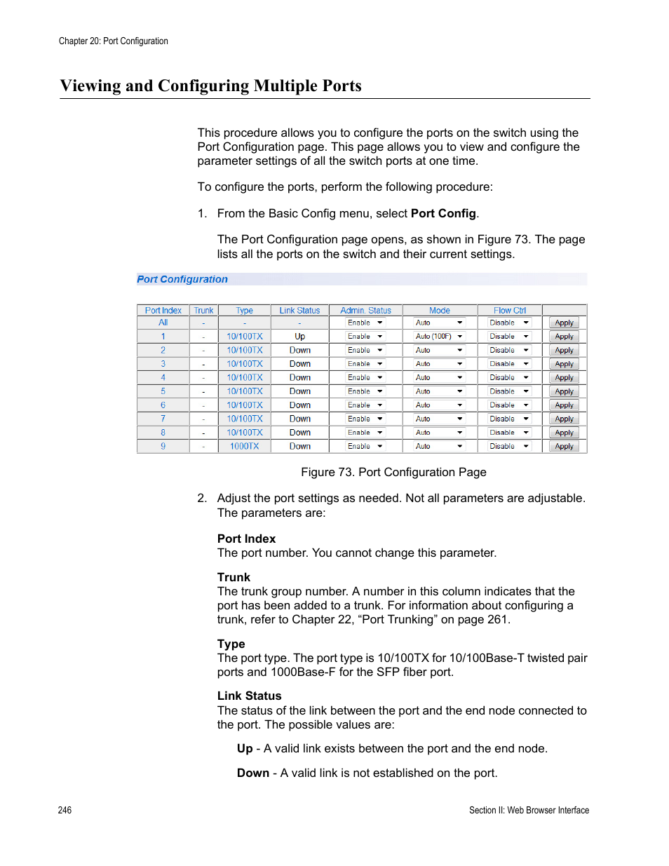 Viewing and configuring multiple ports | Allied Telesis AT 8000/8POE User Manual | Page 246 / 360