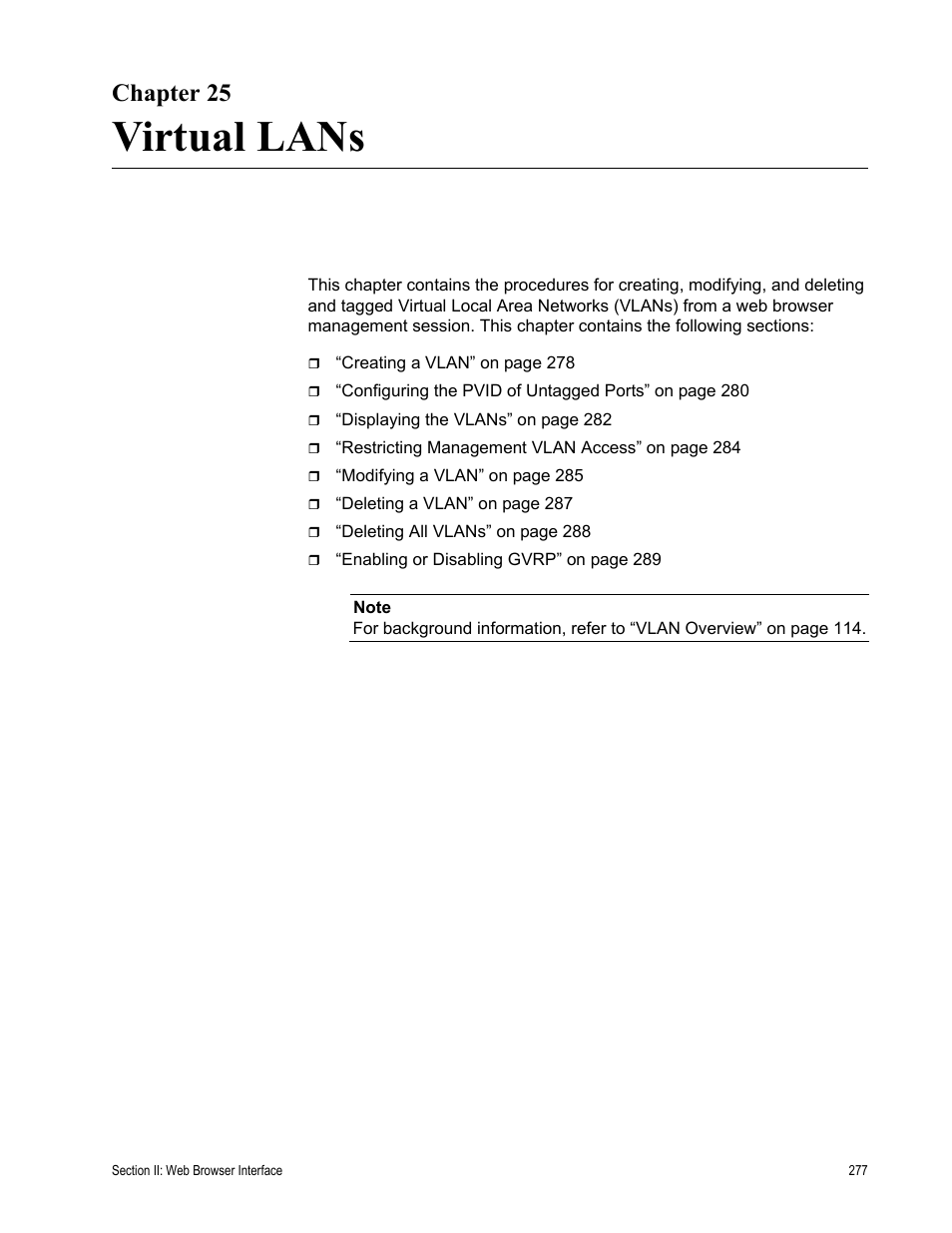 Chapter 25, Virtual lans, Chapter 25: virtual lans | Allied Telesis AT 8000/8POE User Manual | Page 277 / 360