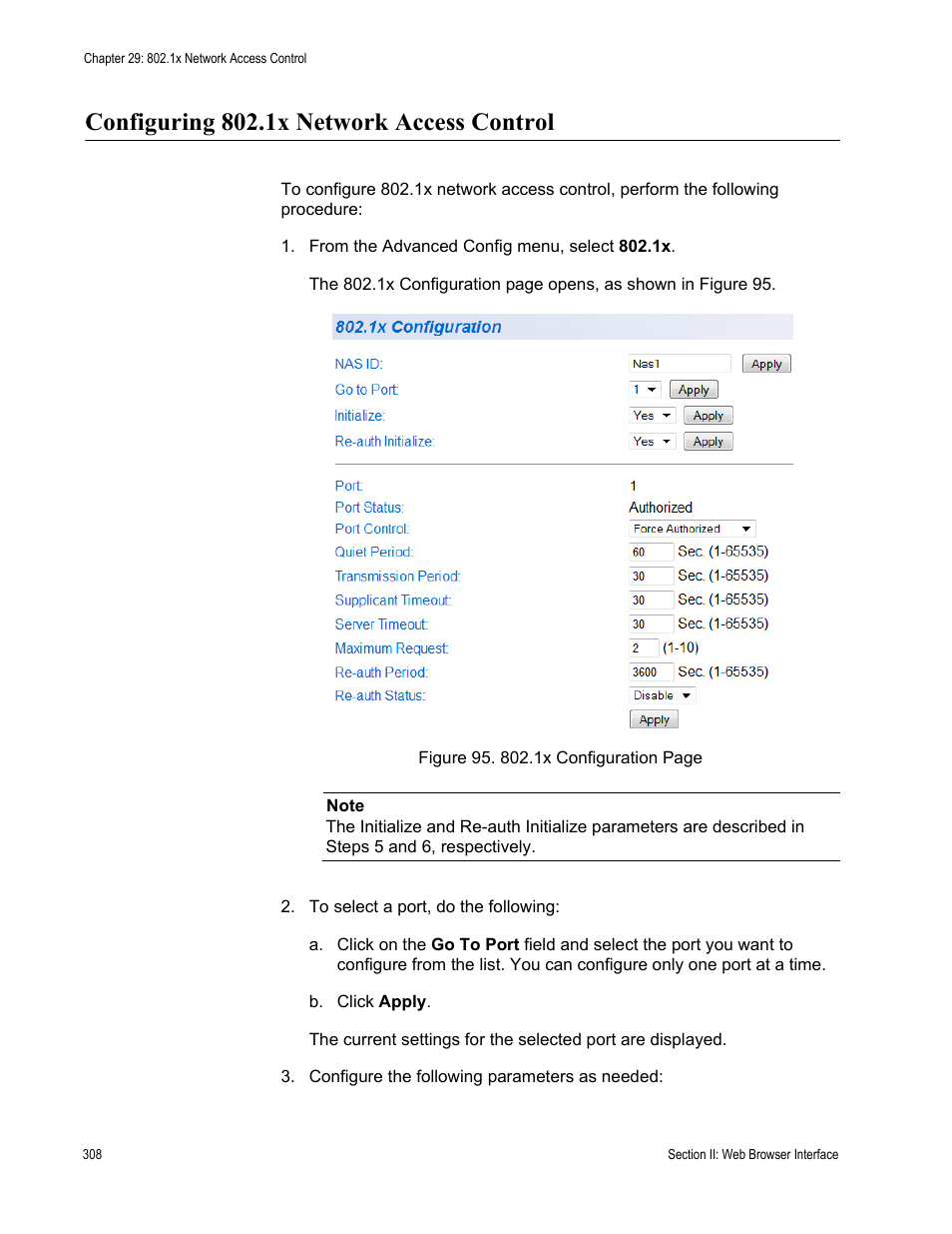 Configuring 802.1x network access control | Allied Telesis AT 8000/8POE User Manual | Page 308 / 360