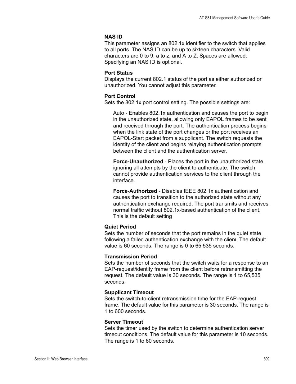 Allied Telesis AT 8000/8POE User Manual | Page 309 / 360