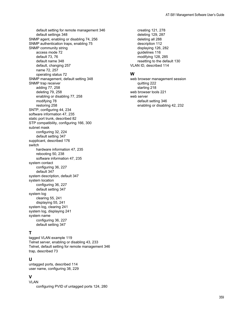 Allied Telesis AT 8000/8POE User Manual | Page 359 / 360