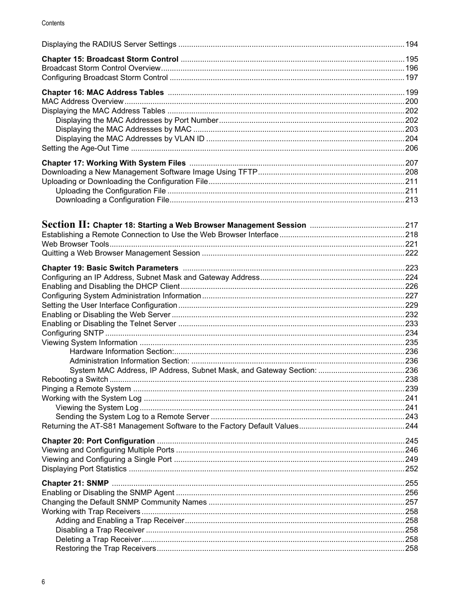 Allied Telesis AT 8000/8POE User Manual | Page 6 / 360