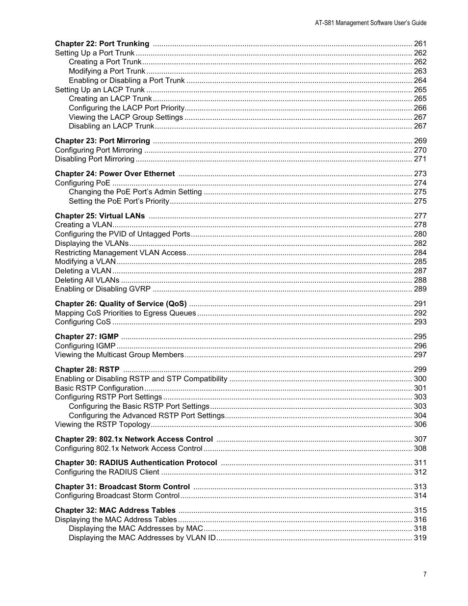 Allied Telesis AT 8000/8POE User Manual | Page 7 / 360