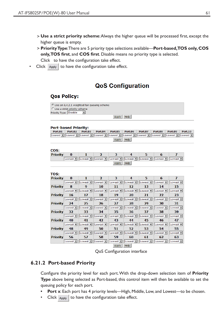 2 port-based priority | Allied Telesis AT-IFS802SP/POE User Manual | Page 65 / 105