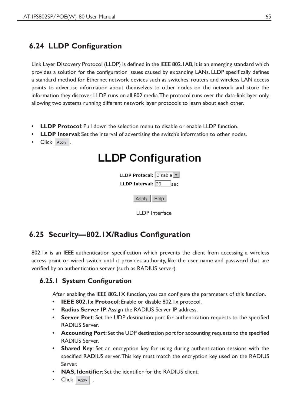 24 lldp configuration | Allied Telesis AT-IFS802SP/POE User Manual | Page 69 / 105