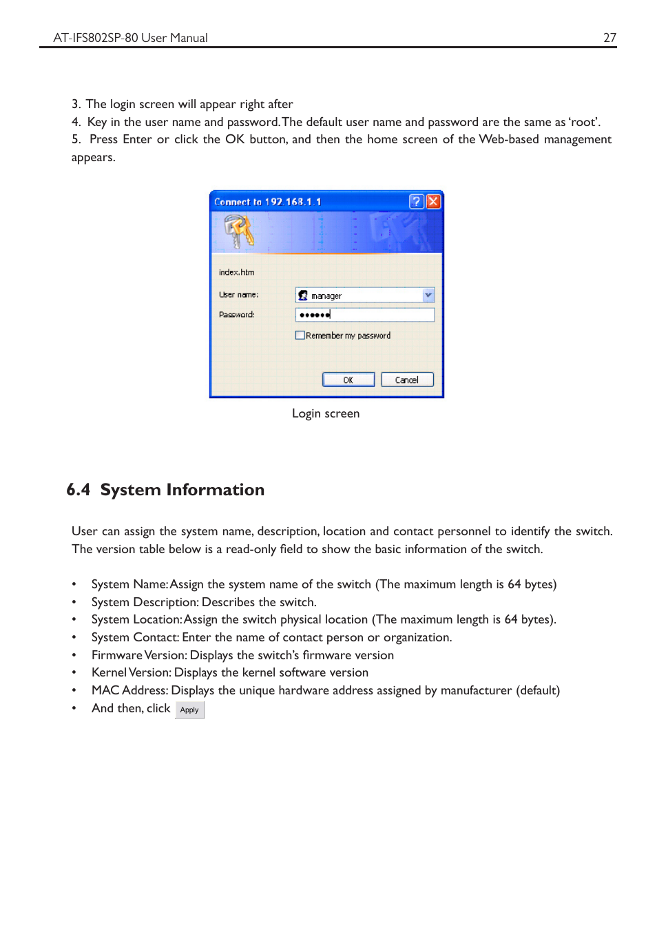 4 system information | Allied Telesis AT-IFS802SP User Manual | Page 31 / 101