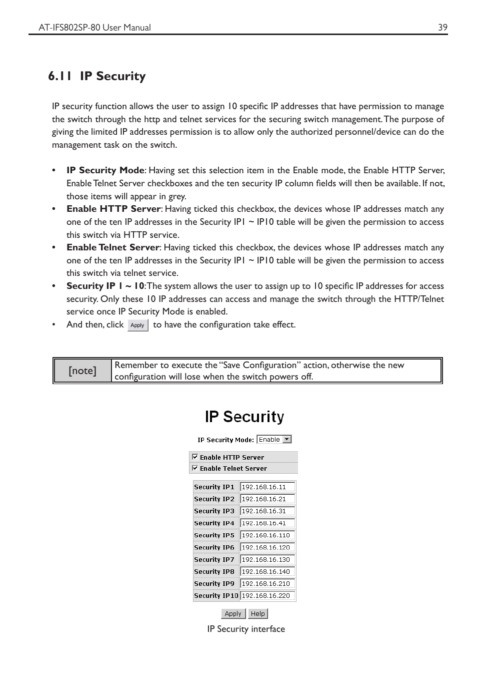 11 ip security | Allied Telesis AT-IFS802SP User Manual | Page 43 / 101