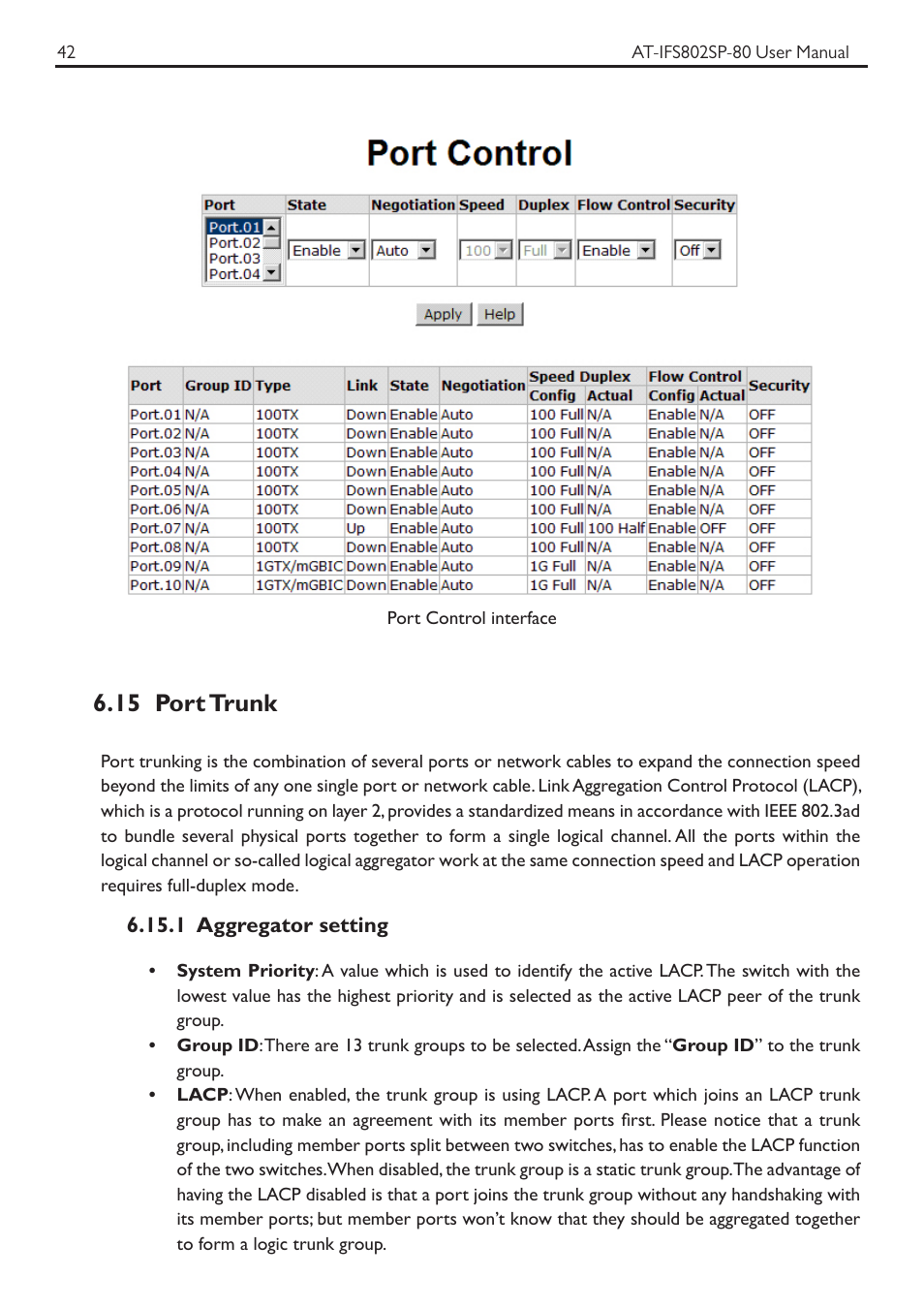 15 port trunk | Allied Telesis AT-IFS802SP User Manual | Page 46 / 101