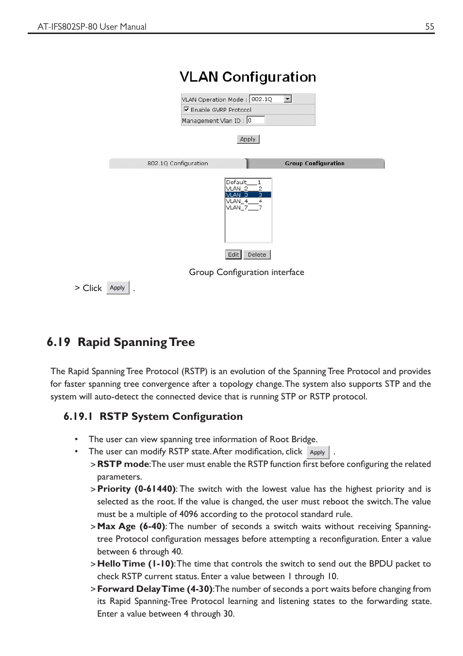 19 rapid spanning tree | Allied Telesis AT-IFS802SP User Manual | Page 59 / 101