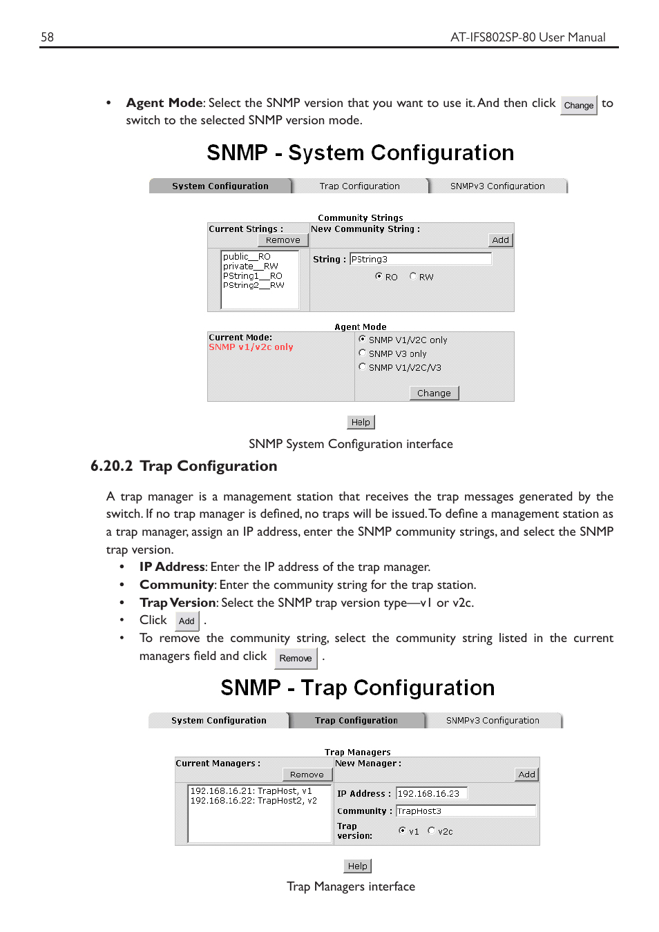 2 trap configuration | Allied Telesis AT-IFS802SP User Manual | Page 62 / 101