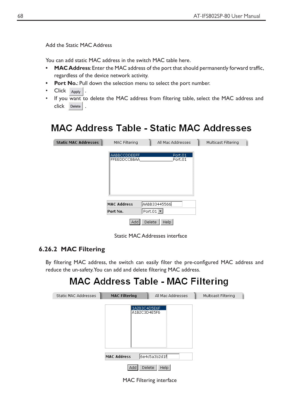 2 mac filtering | Allied Telesis AT-IFS802SP User Manual | Page 72 / 101
