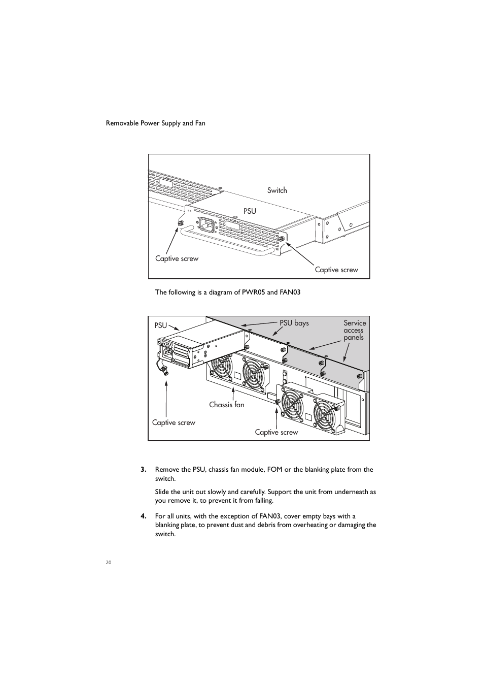 Allied Telesis Removable Power Supply and Fan User Manual | Page 21 / 27