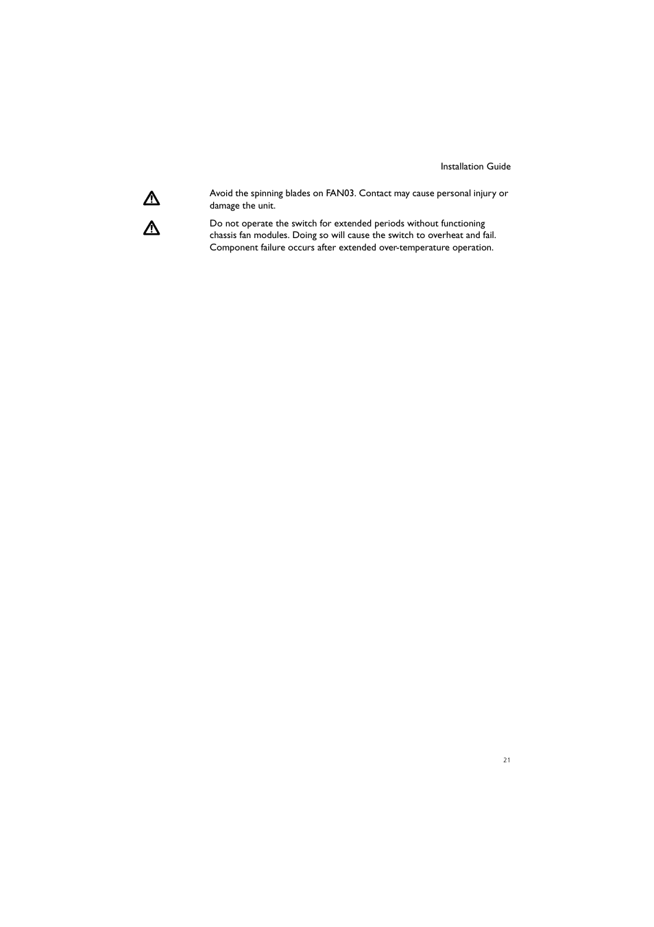 Allied Telesis Removable Power Supply and Fan User Manual | Page 22 / 27