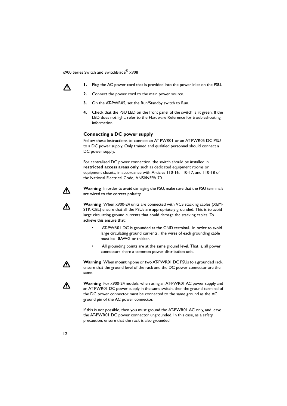 Allied Telesis x900 Series Switch and SwitchBlade x908 User Manual | Page 13 / 55