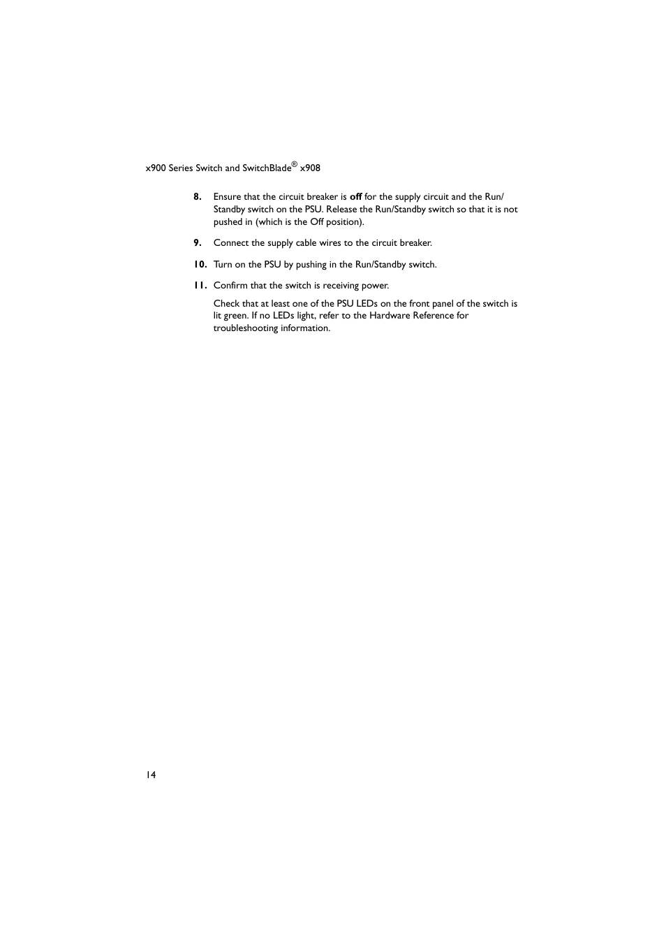 Allied Telesis x900 Series Switch and SwitchBlade x908 User Manual | Page 15 / 55