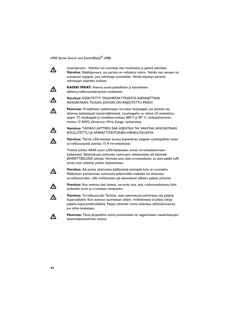 Allied Telesis x900 Series Switch and SwitchBlade x908 User Manual | Page 45 / 55