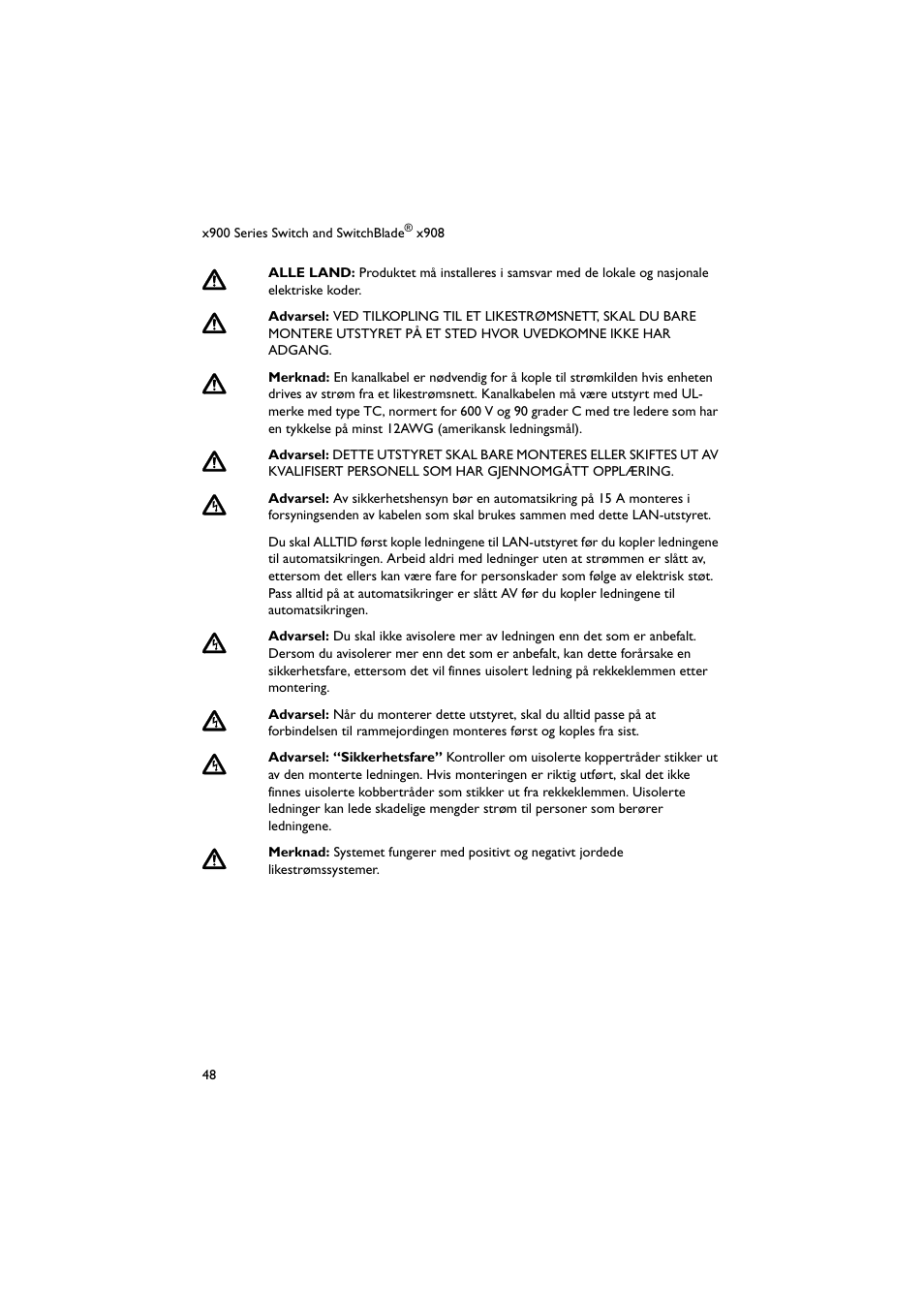 Allied Telesis x900 Series Switch and SwitchBlade x908 User Manual | Page 49 / 55