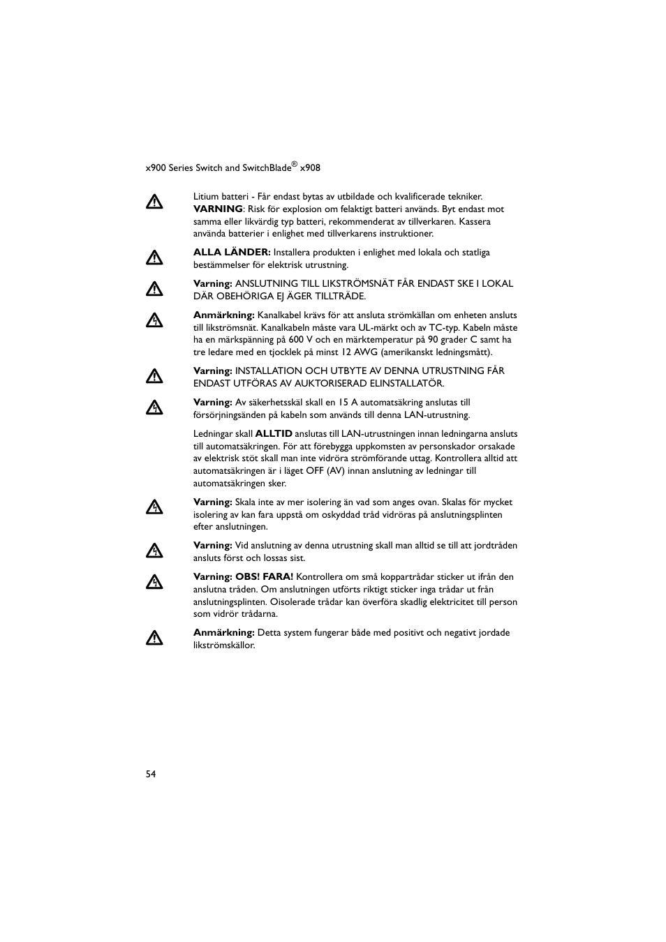 Allied Telesis x900 Series Switch and SwitchBlade x908 User Manual | Page 55 / 55