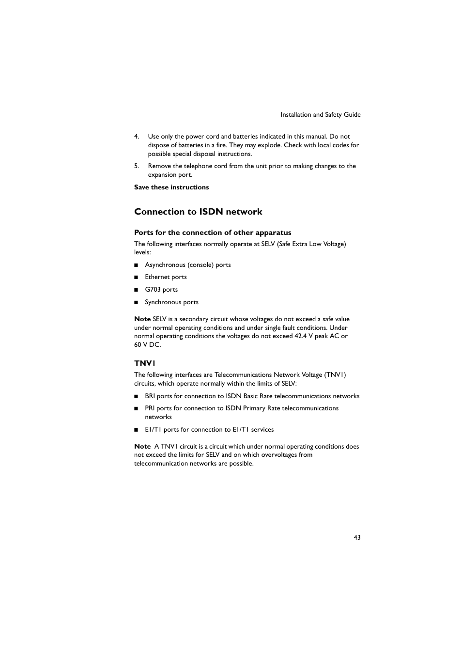 Connection to isdn network | Allied Telesis Rapier 48w Switch User Manual | Page 44 / 46