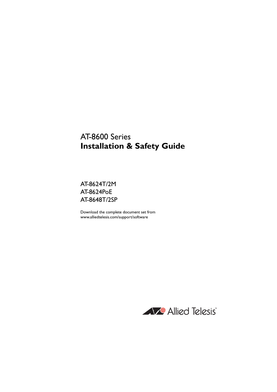 At-8600 series installation & safety guide | Allied Telesis AT-8600 Series Switch User Manual | Page 2 / 35
