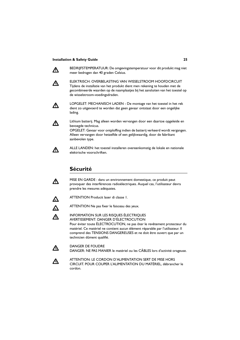 Sécurité | Allied Telesis AT-8600 Series Switch User Manual | Page 26 / 35