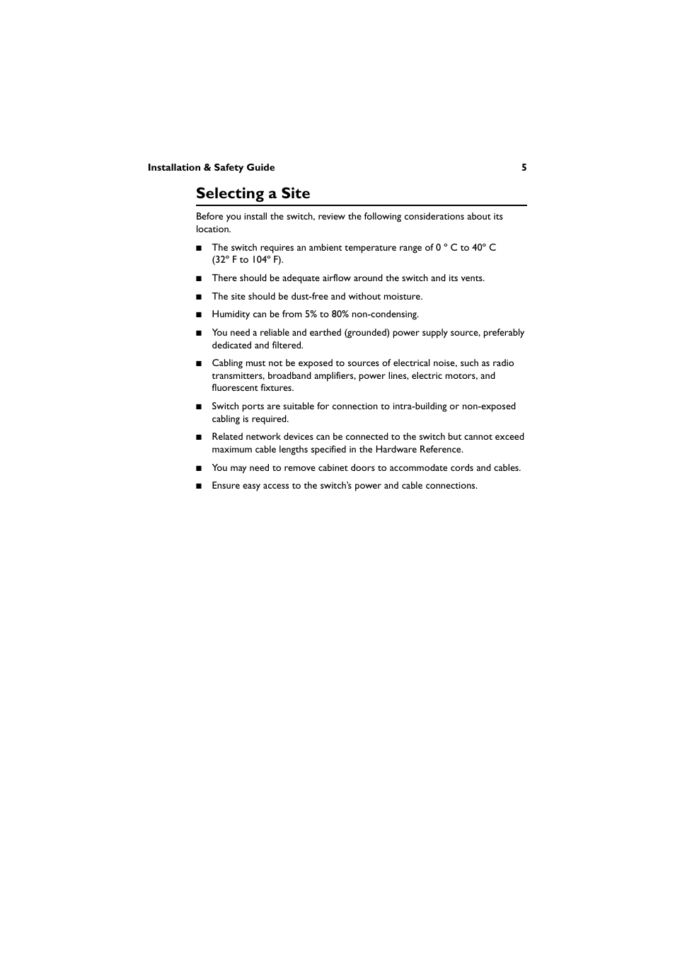 Selecting a site | Allied Telesis AT-8600 Series Switch User Manual | Page 6 / 35