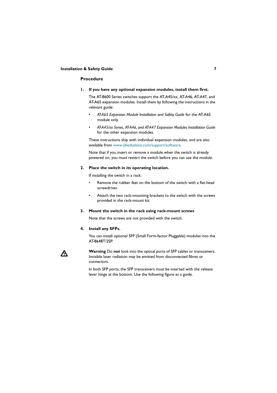 Allied Telesis AT-8600 Series Switch User Manual | Page 8 / 35