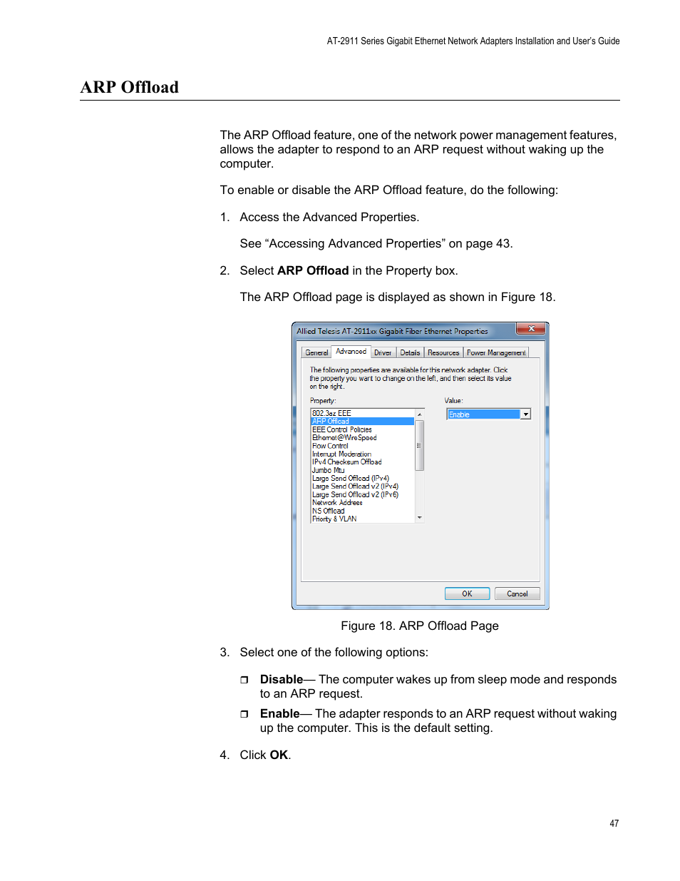 Arp offload | Allied Telesis AT-2911 Series Adapters User Manual | Page 47 / 120