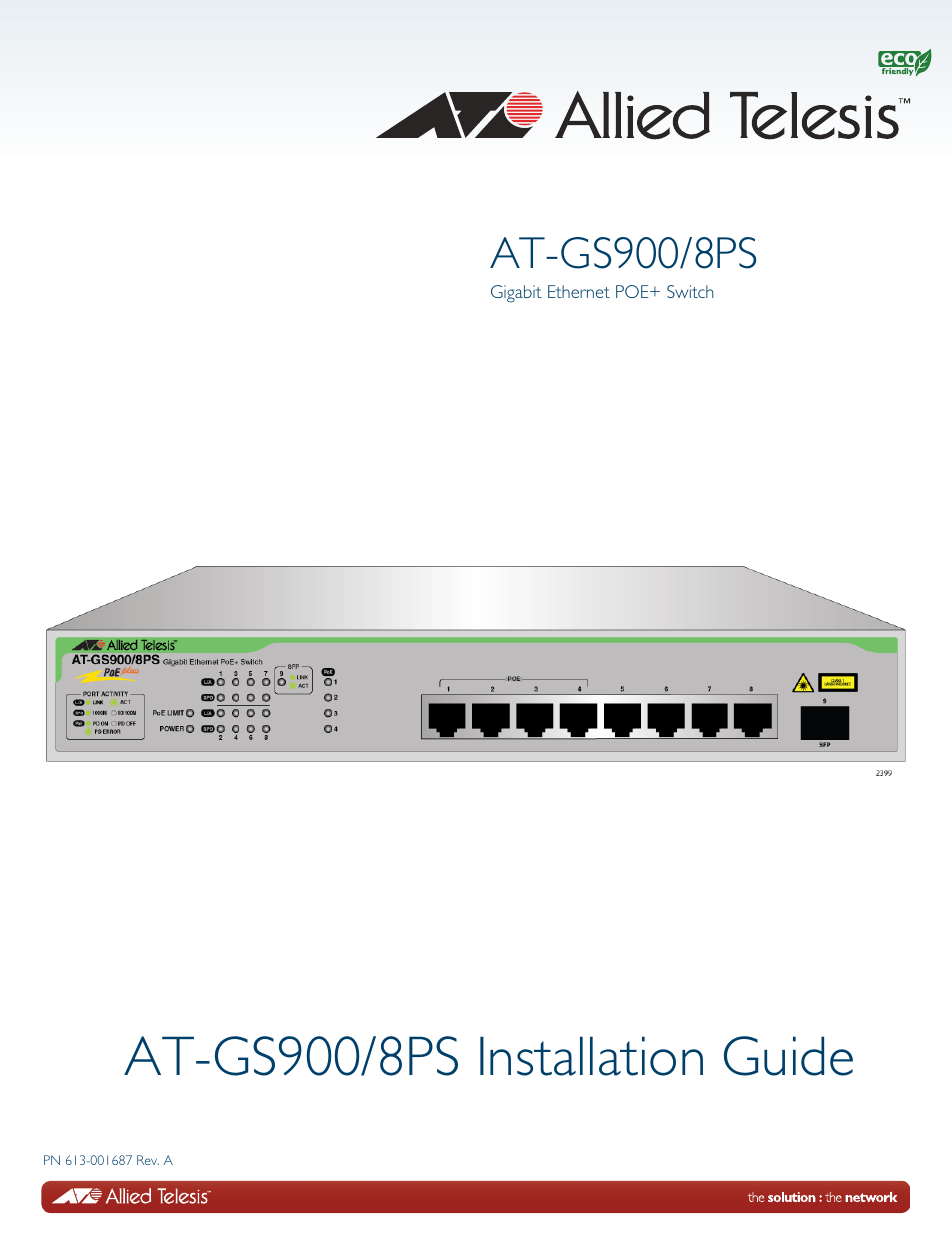 Allied Telesis AT-GS900/8PS User Manual | 56 pages