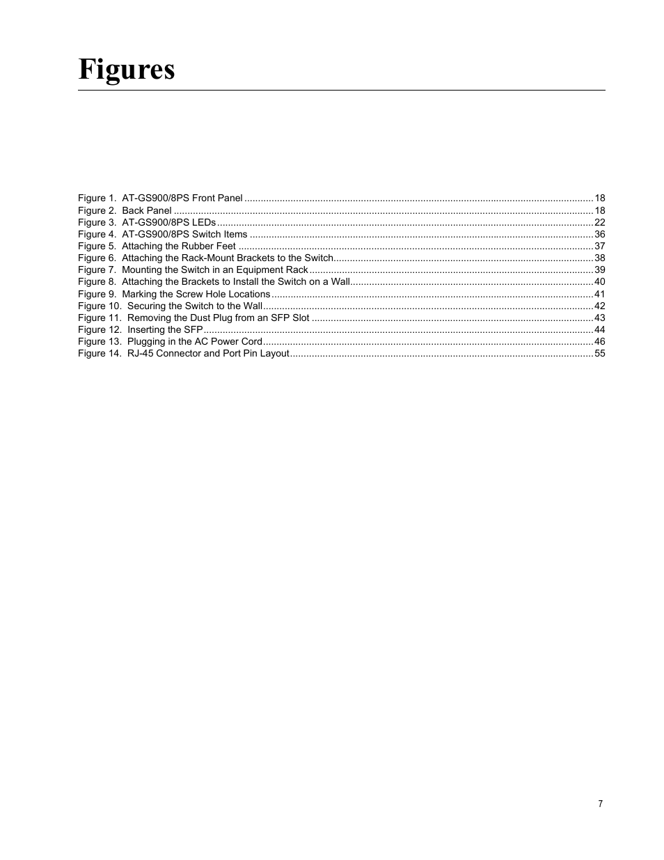 Figures | Allied Telesis AT-GS900/8PS User Manual | Page 7 / 56