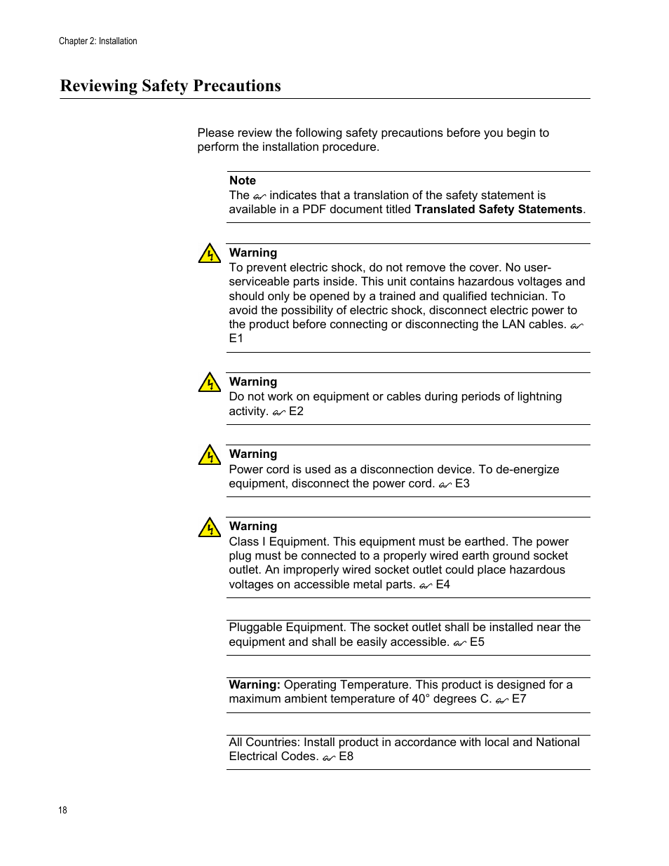 Reviewing safety precautions | Allied Telesis AT-6101GP User Manual | Page 22 / 34