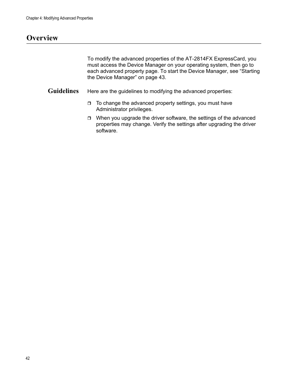 Overview, Guidelines | Allied Telesis AT-2814FX User Manual | Page 42 / 86