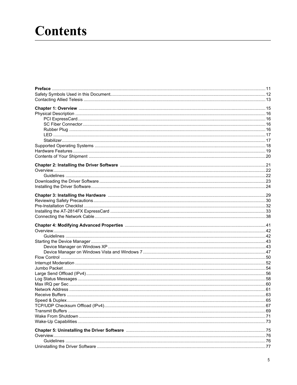 Allied Telesis AT-2814FX User Manual | Page 5 / 86