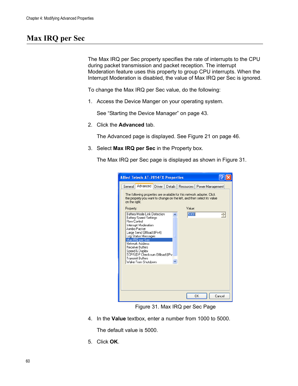 Max irq per sec | Allied Telesis AT-2814FX User Manual | Page 60 / 86