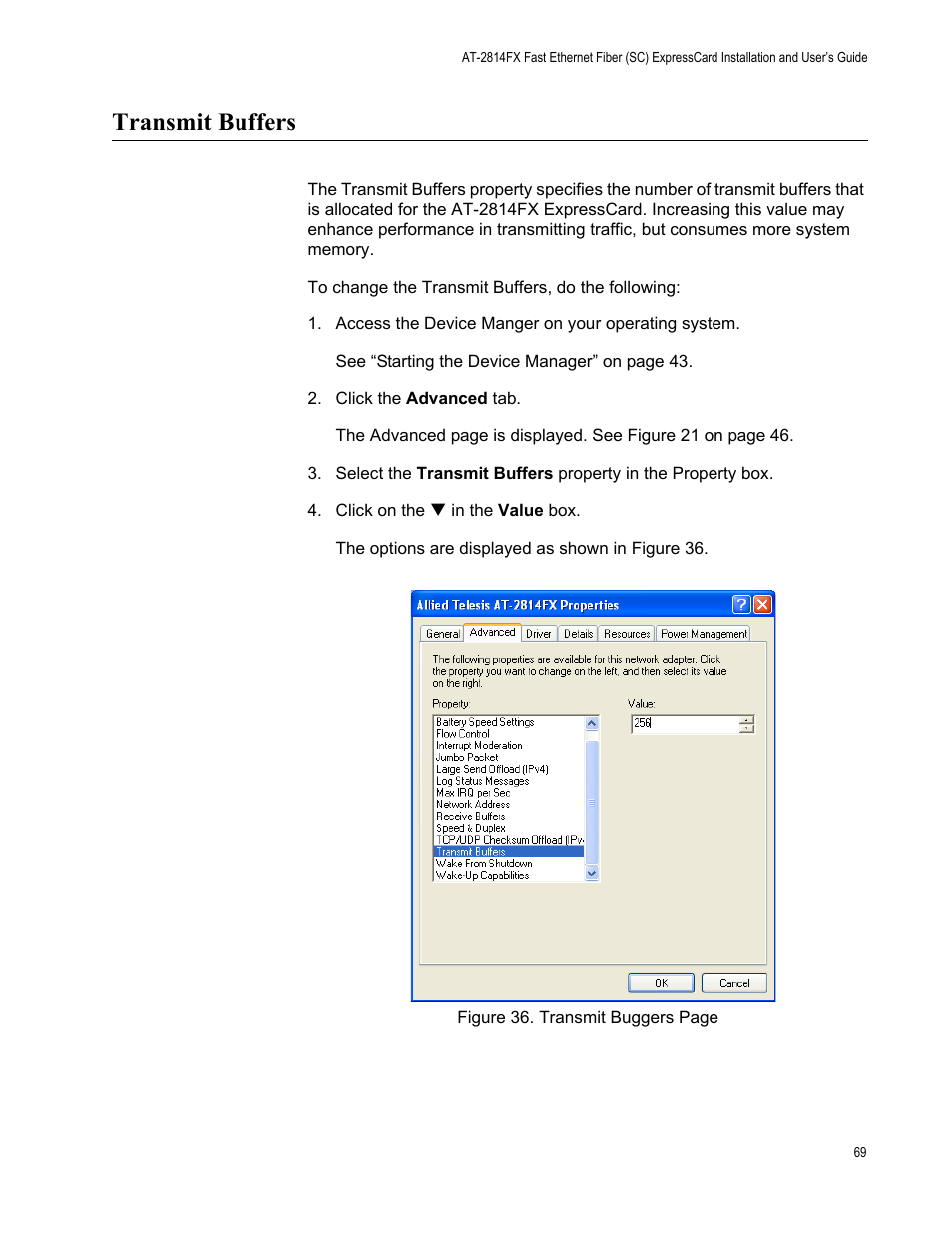 Transmit buffers | Allied Telesis AT-2814FX User Manual | Page 69 / 86