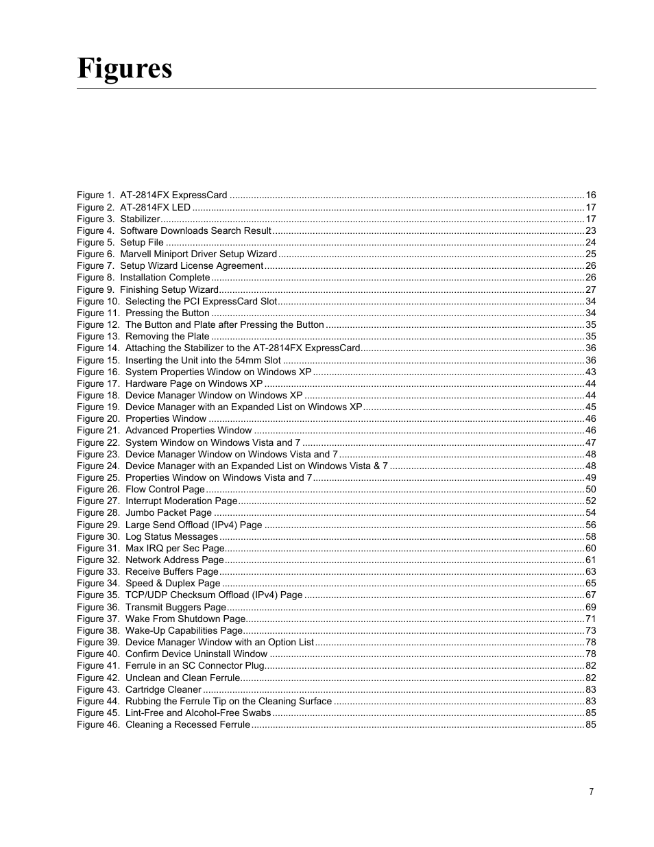 Figures | Allied Telesis AT-2814FX User Manual | Page 7 / 86